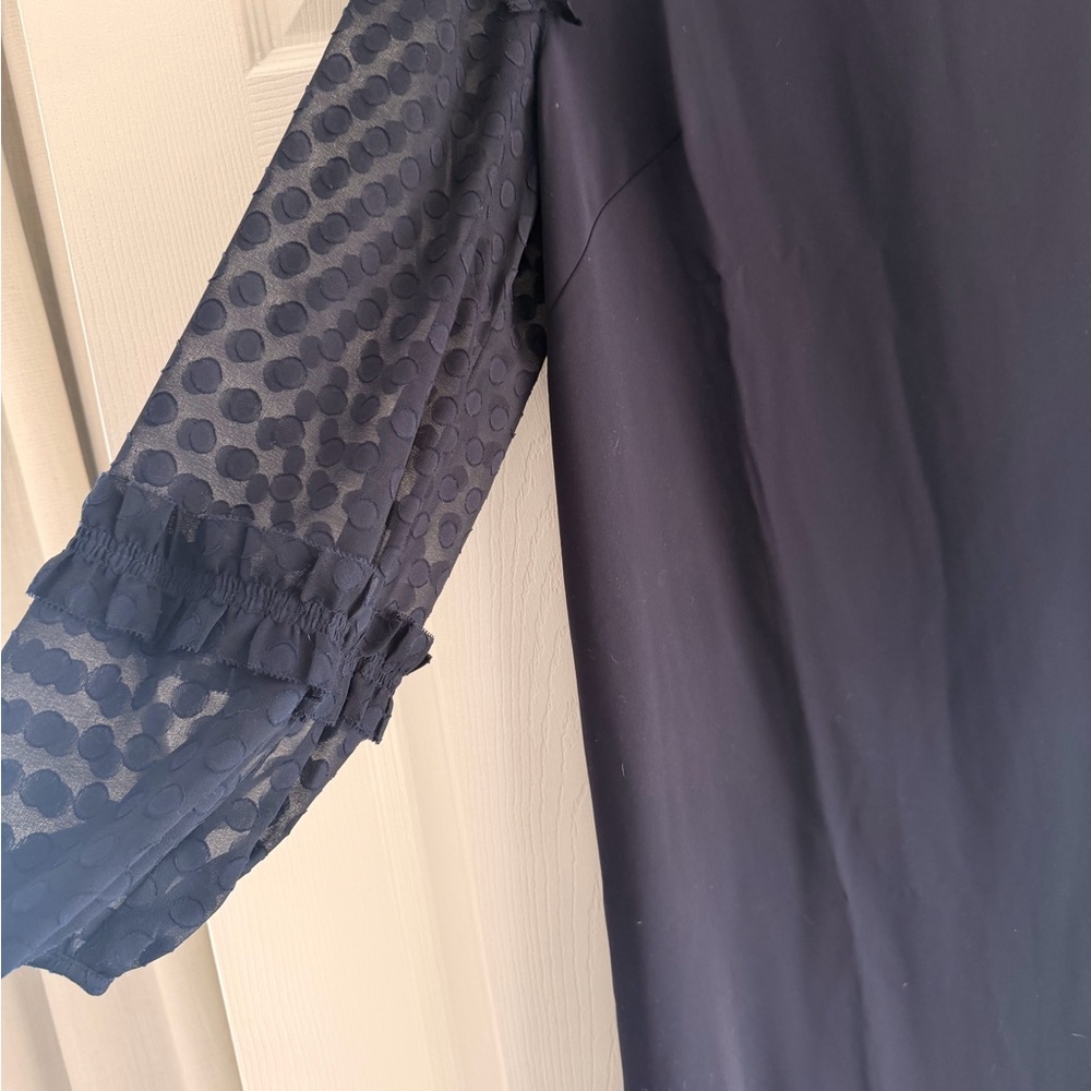 Ann Taylor Navy Dress with Ruffle Detail